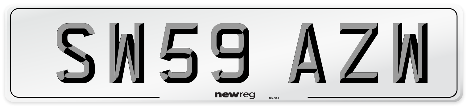 SW59 AZW Number Plate from New Reg